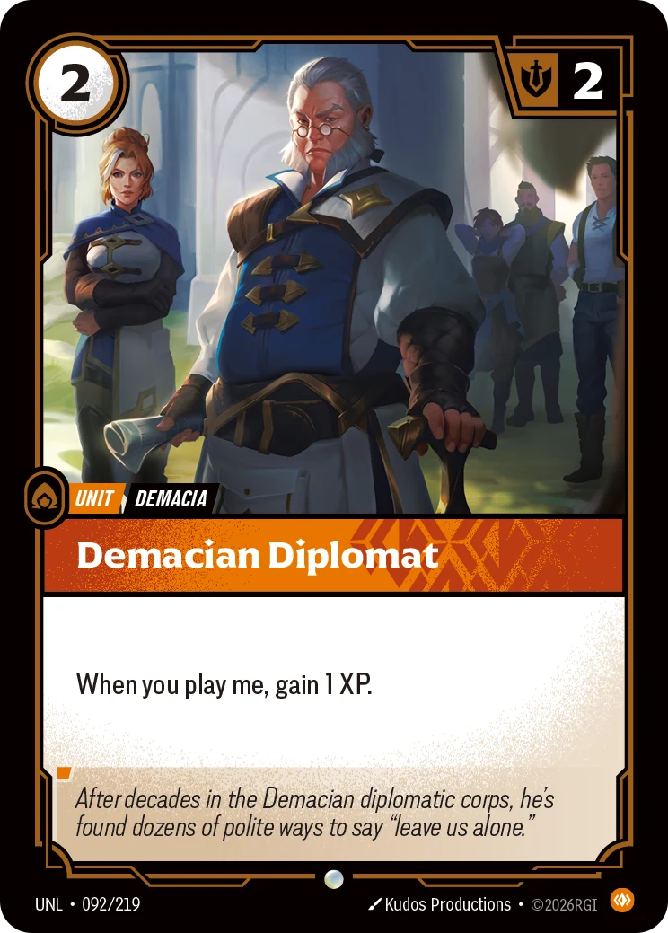 Demacian Diplomat — Unleashed #92 (Riftbound card)