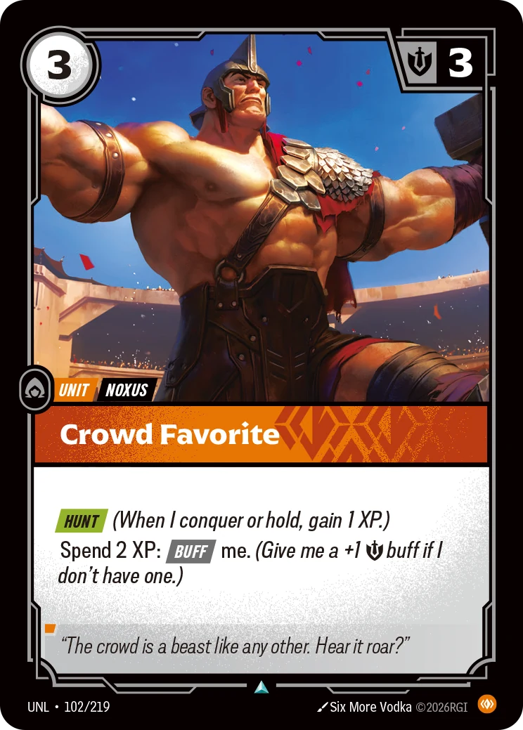 Crowd Favorite — Unleashed #102 (Riftbound card)