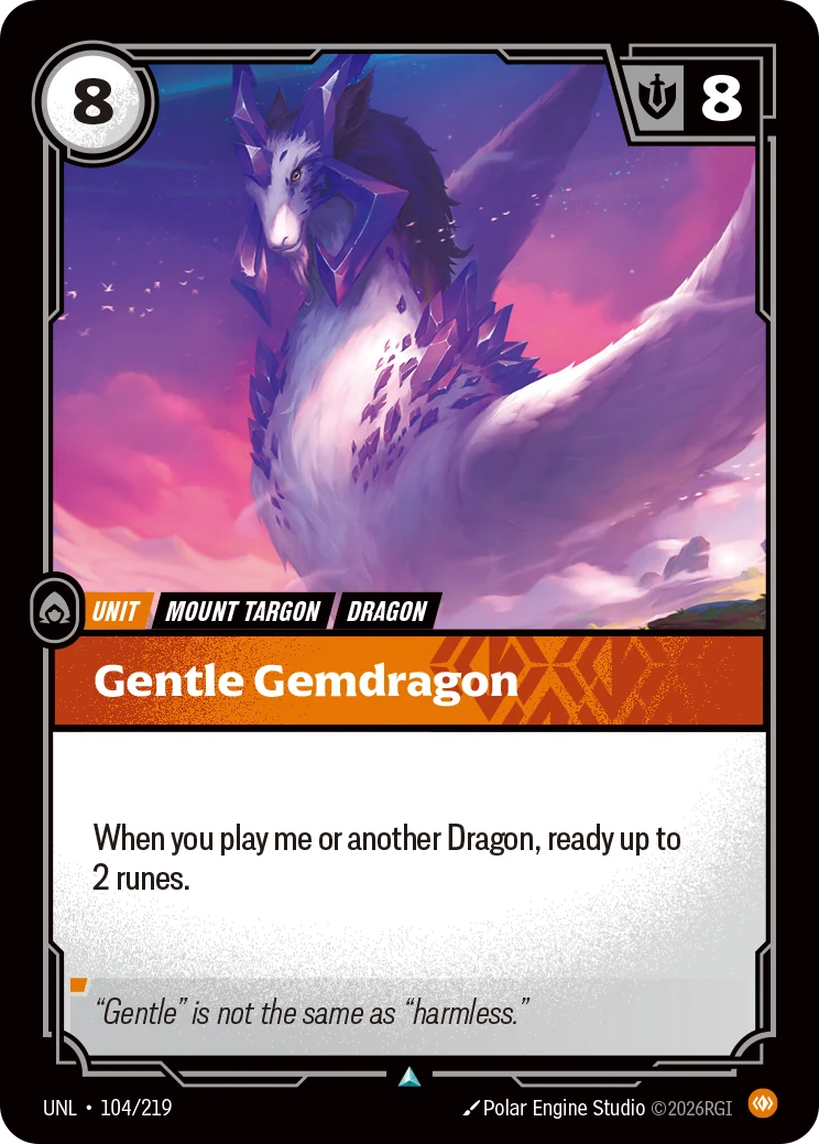 Gentle Gemdragon — Unleashed #104 (Riftbound card)