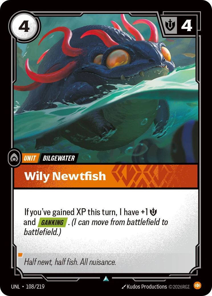 Wily Newtfish — Unleashed #108 (Riftbound card)