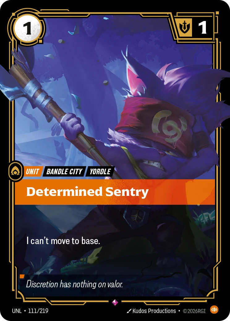 Determined Sentry — Unleashed #111 (Riftbound card)