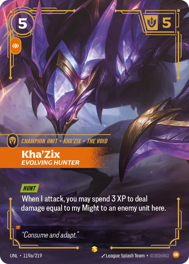 Kha'Zix - Evolving Hunter (Alternate Art) (Unleashed #119)