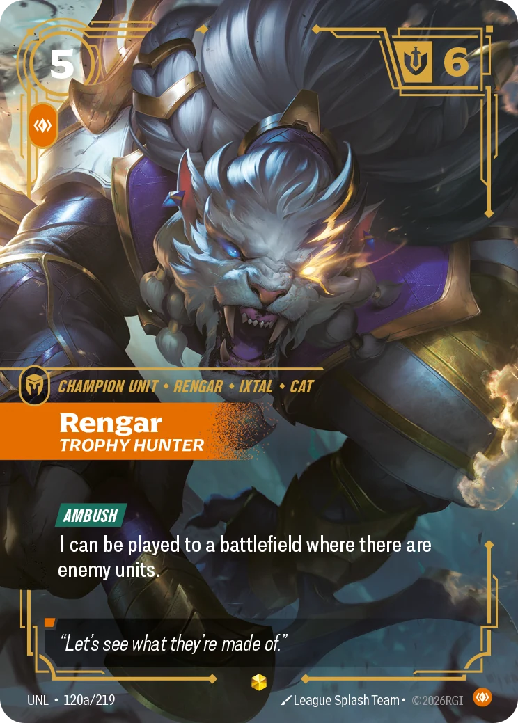 Rengar - Trophy Hunter (Alternate Art) (Unleashed #120)