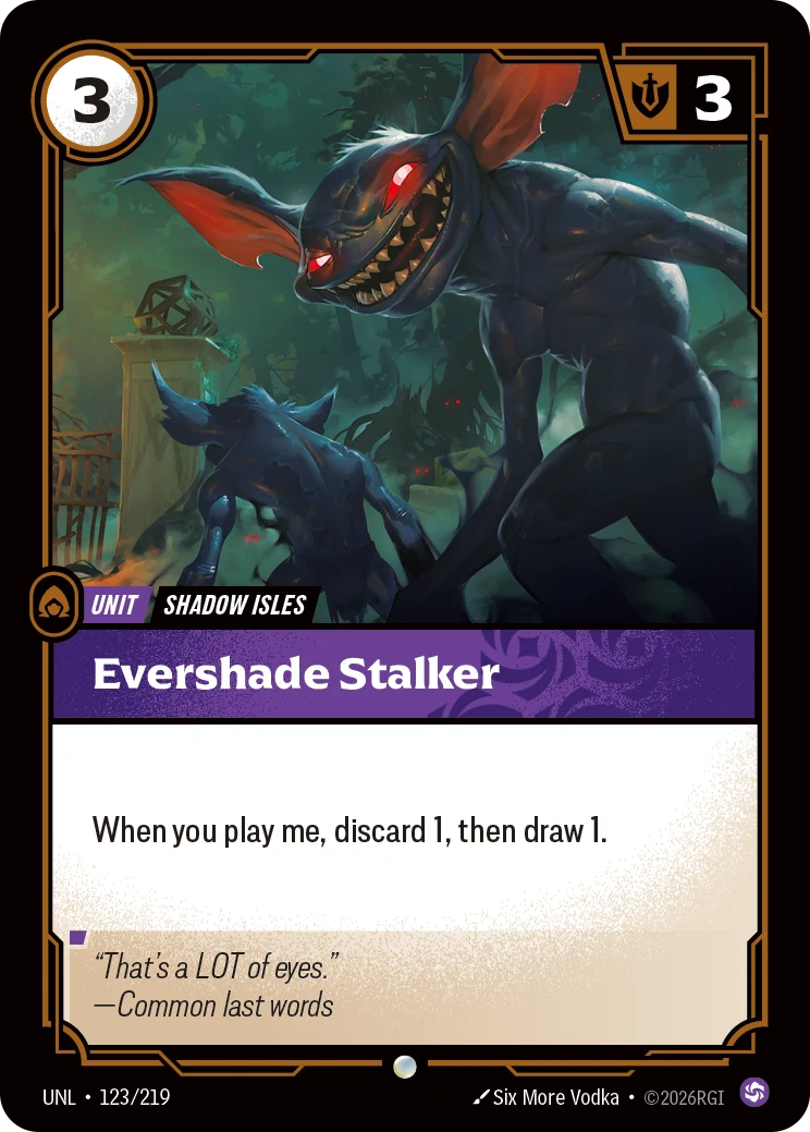 Evershade Stalker — Unleashed #123 (Riftbound card)