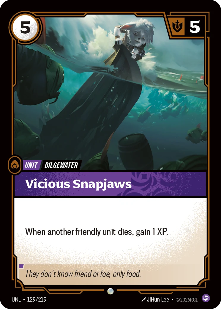 Vicious Snapjaws — Unleashed #129 (Riftbound card)