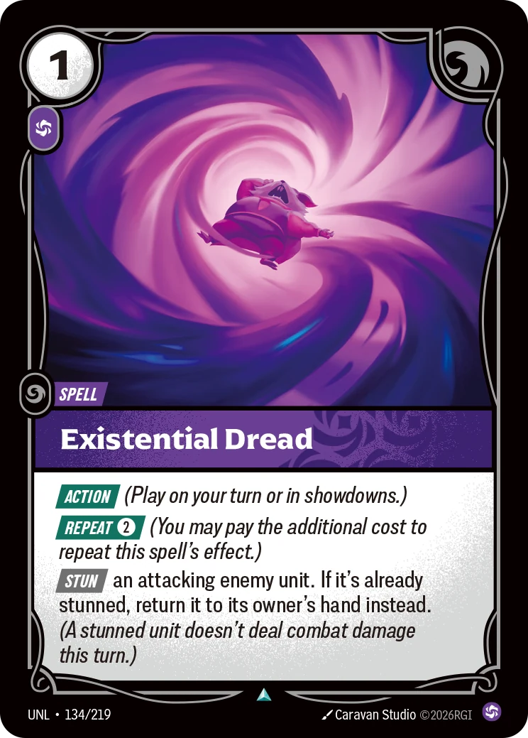 Existential Dread — Unleashed #134 (Riftbound card)