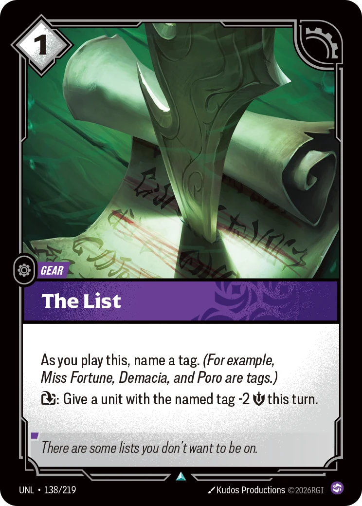 The List — Unleashed #138 (Riftbound card)