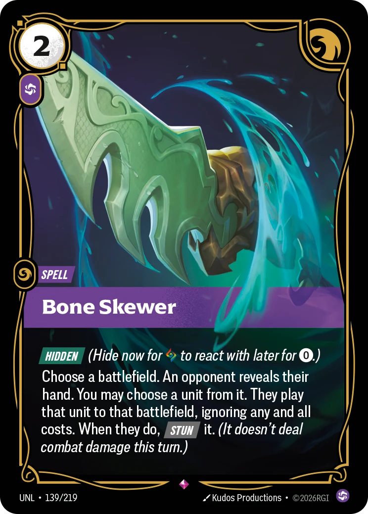Bone Skewer — Unleashed #139 (Riftbound card)