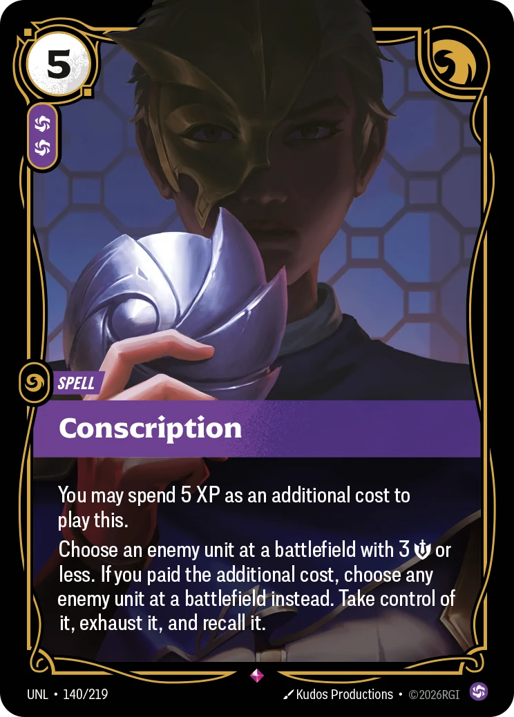 Conscription — Unleashed #140 (Riftbound card)