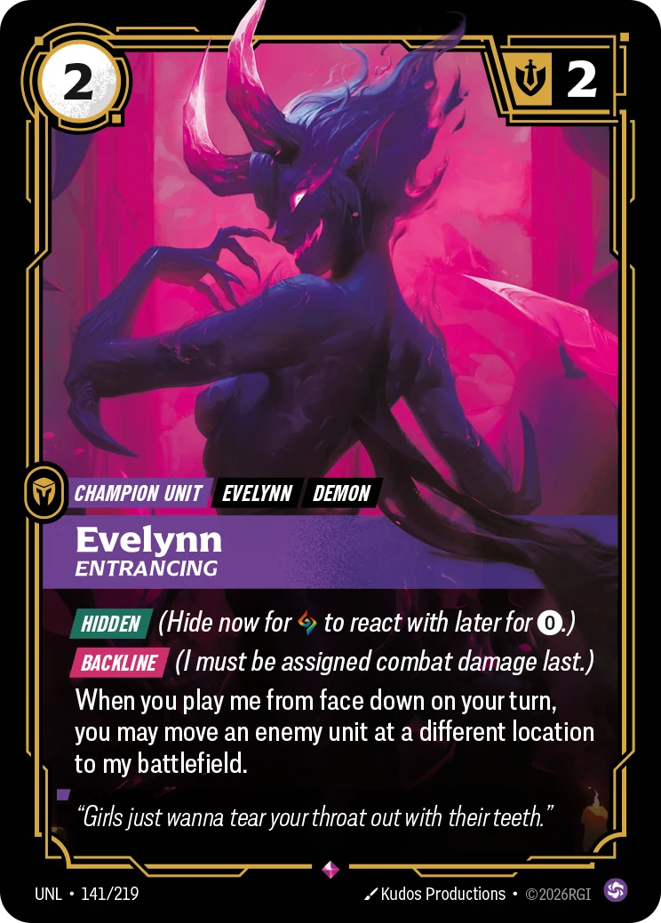 Evelynn - Entrancing — Unleashed #141 (Riftbound card)