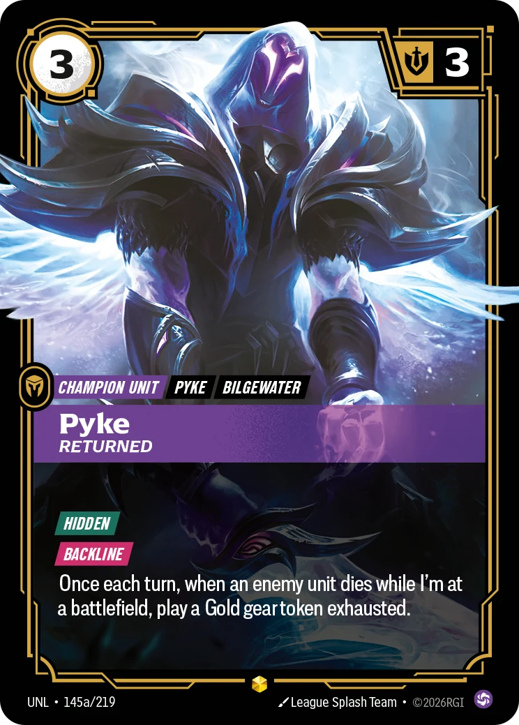 Pyke - Returned (Alternate Art) — Unleashed #145 (Riftbound card)