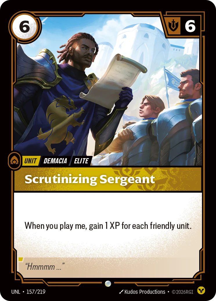 Scrutinizing Sergeant — Unleashed #157 (Riftbound card)
