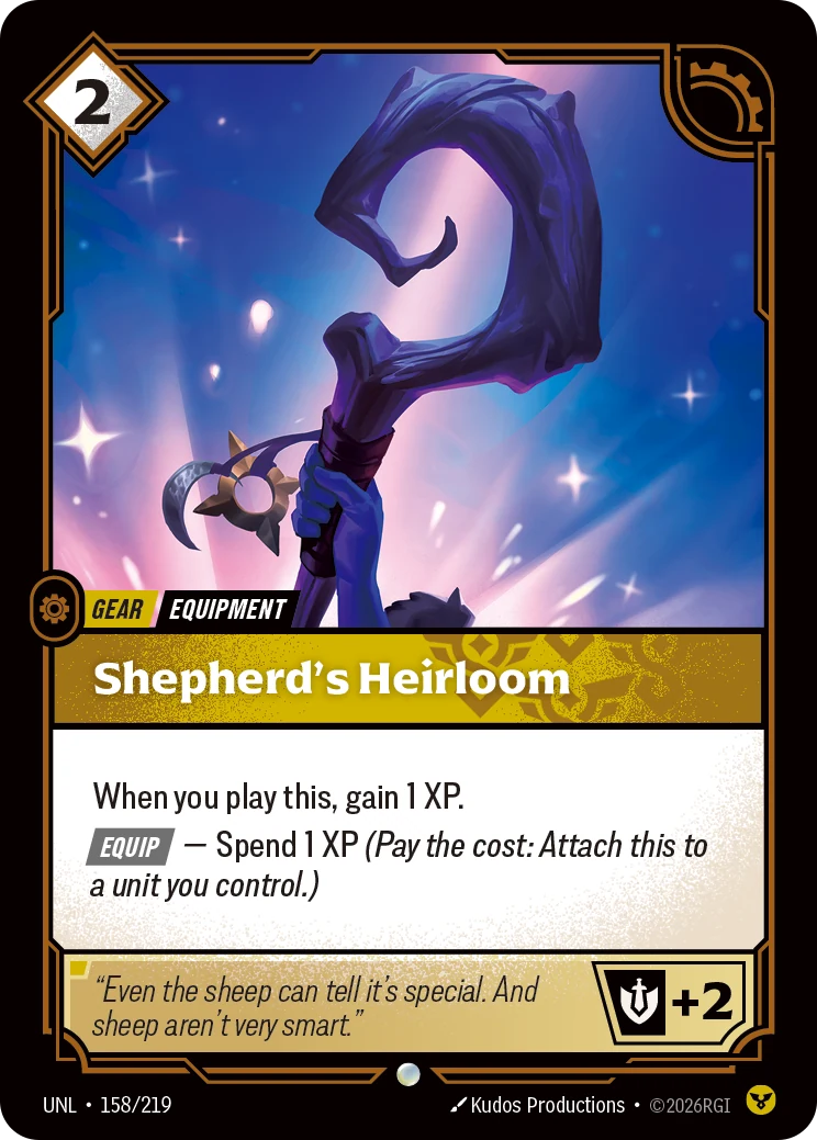 Shepherd's Heirloom — Unleashed #158 (Riftbound card)