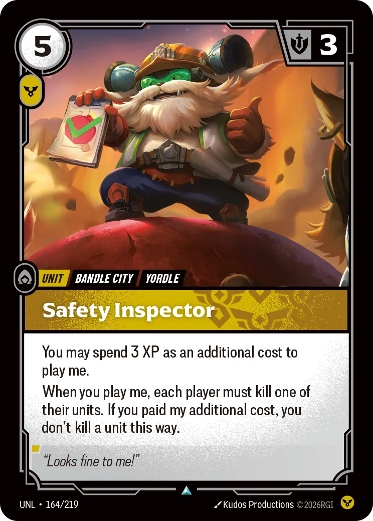 Safety Inspector — Unleashed #164 (Riftbound card)