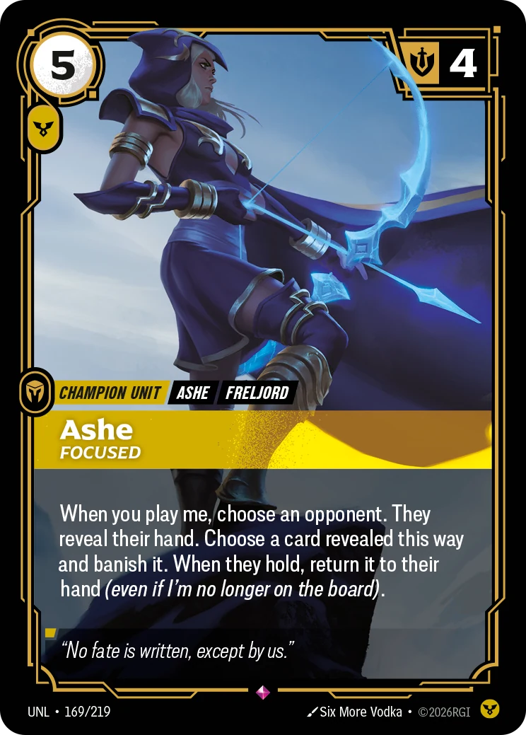 Ashe - Focused — Unleashed #169 (Riftbound card)