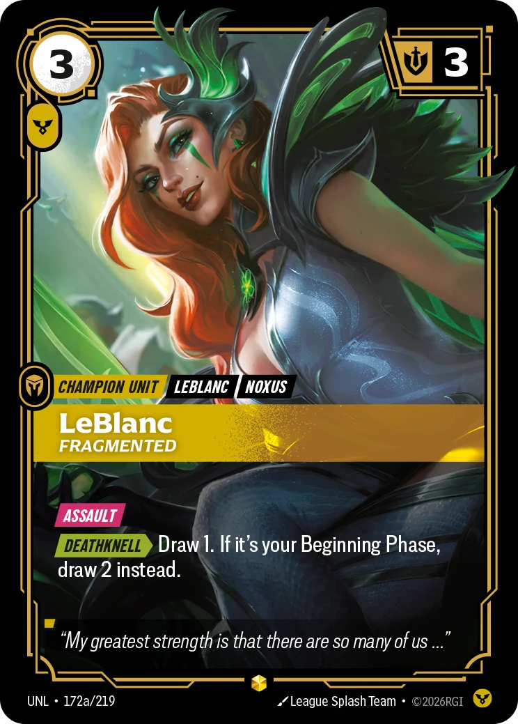 LeBlanc - Fragmented (Alternate Art) (Unleashed #172)
