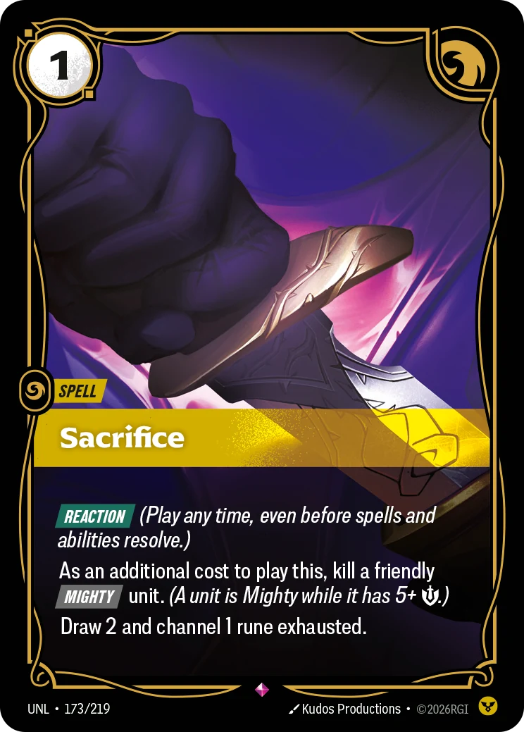 Sacrifice — Unleashed #173 (Riftbound card)