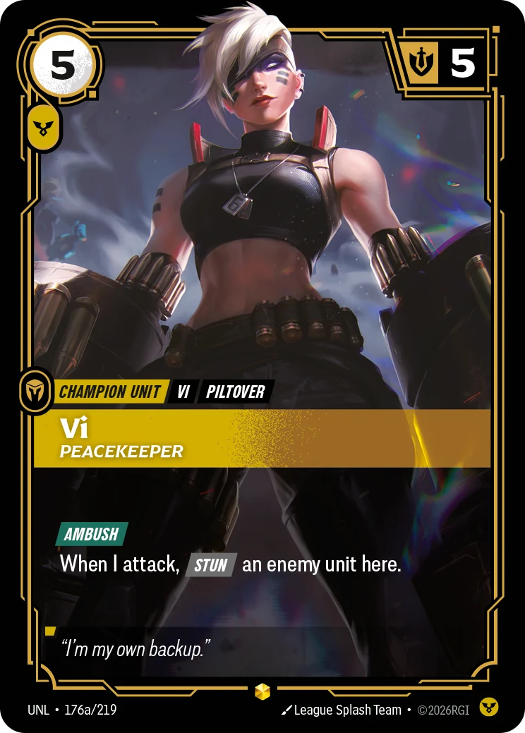 Vi - Peacekeeper (Alternate Art) (Unleashed #176)