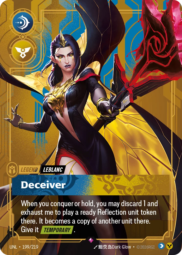 LeBlanc - Deceiver — Unleashed #199 (Riftbound card)