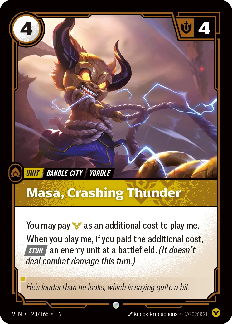 Masa, Crashing Thunder (Vendetta #120)